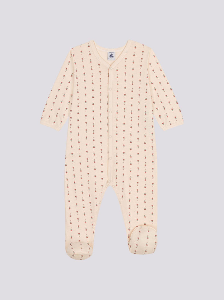 PIGIAMA BEBÈ IN COTONE STAMPATO A FIORI A09PA 01 PETIT BATEAU 