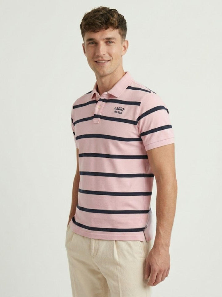 Polo in jersey a righe vintage pink M1110464A K1E SUPERDRY 