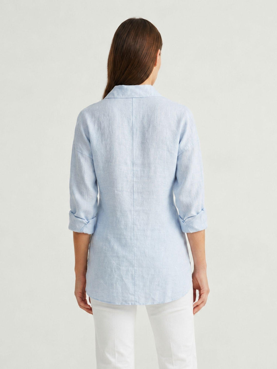 Camicia in lino azzurra chiaro 6CM0552 602 ANDREA MORANDO 
