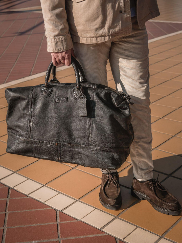 BORSA IN PELLE TESTA MORO LUCKY LUCKY 114 JACK LEATHER 