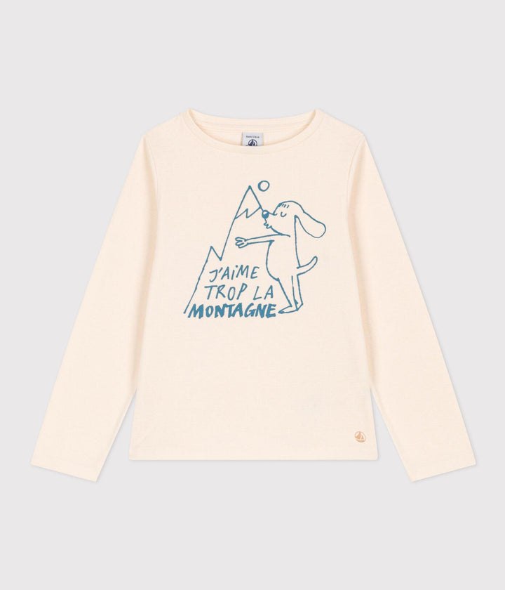 T-SHIRT MANICHE LUNGHE IN COTONE BAMBINA A08HF 03 PETIT BATEAU 