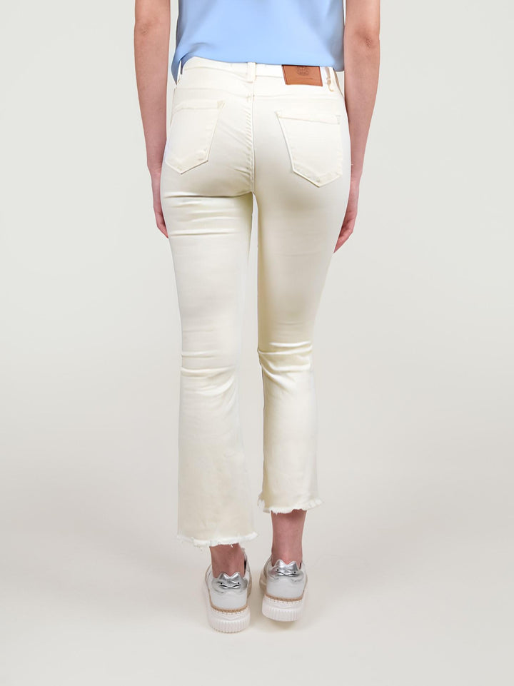 PANTALONE 5 TASCHE SFRANGIATO Bianco 6826/26 BURRO ANDREA MORANDO 