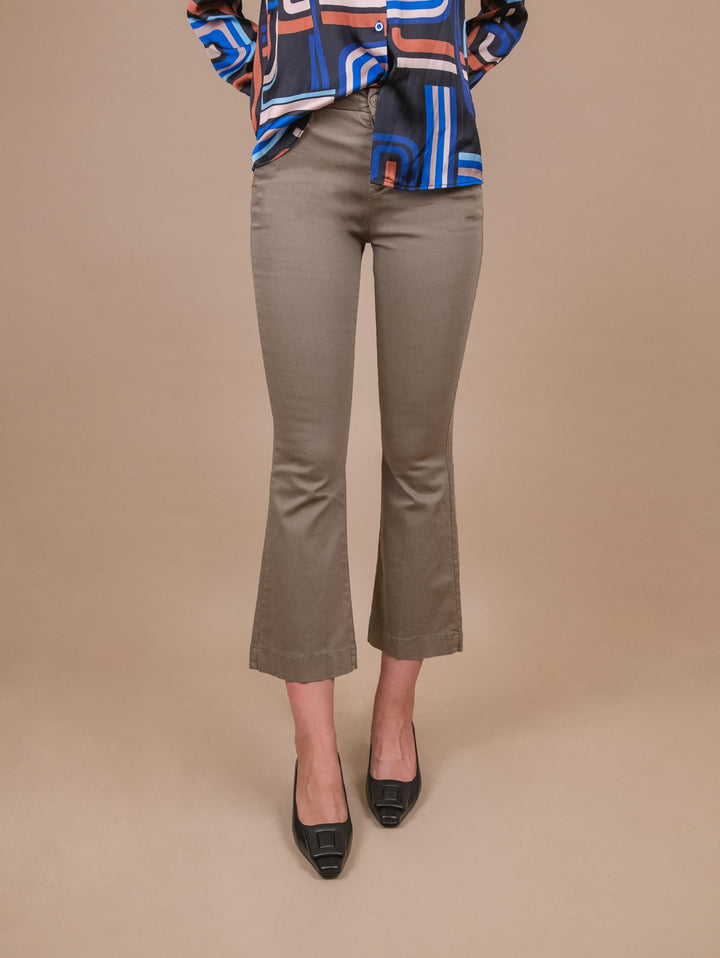 PANTALONE A TROMBETTA kaki 824JA 14016 ANDREA MORANDO 