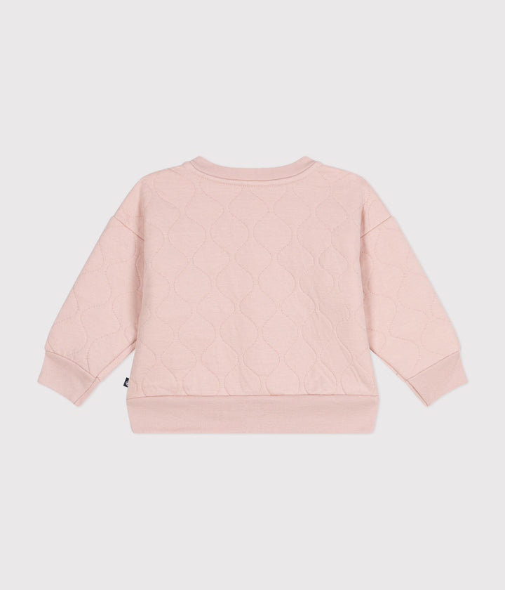 Cardigan rosa teddy in tubique trapuntato A0BPU 02 PETIT BATEAU 