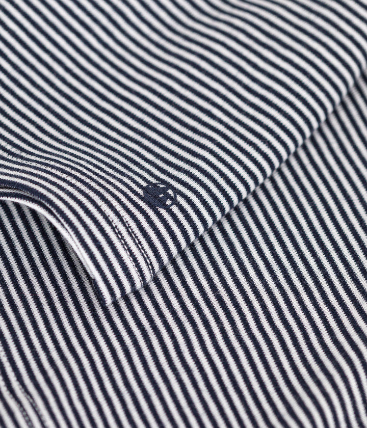 Blusa a righe blu e bianco in cotone con colletto A0BOT 01 PETIT BATEAU 