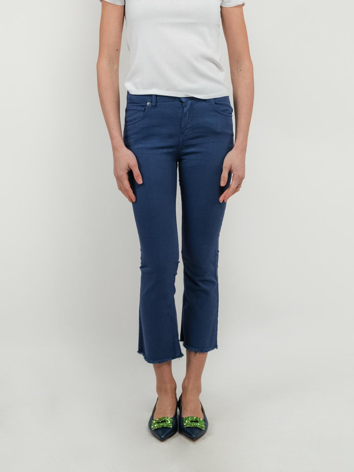 PANTALONE 5 TASCHE SFRANGIATO BLU 80137G190 LAV ANDREA MORANDO 