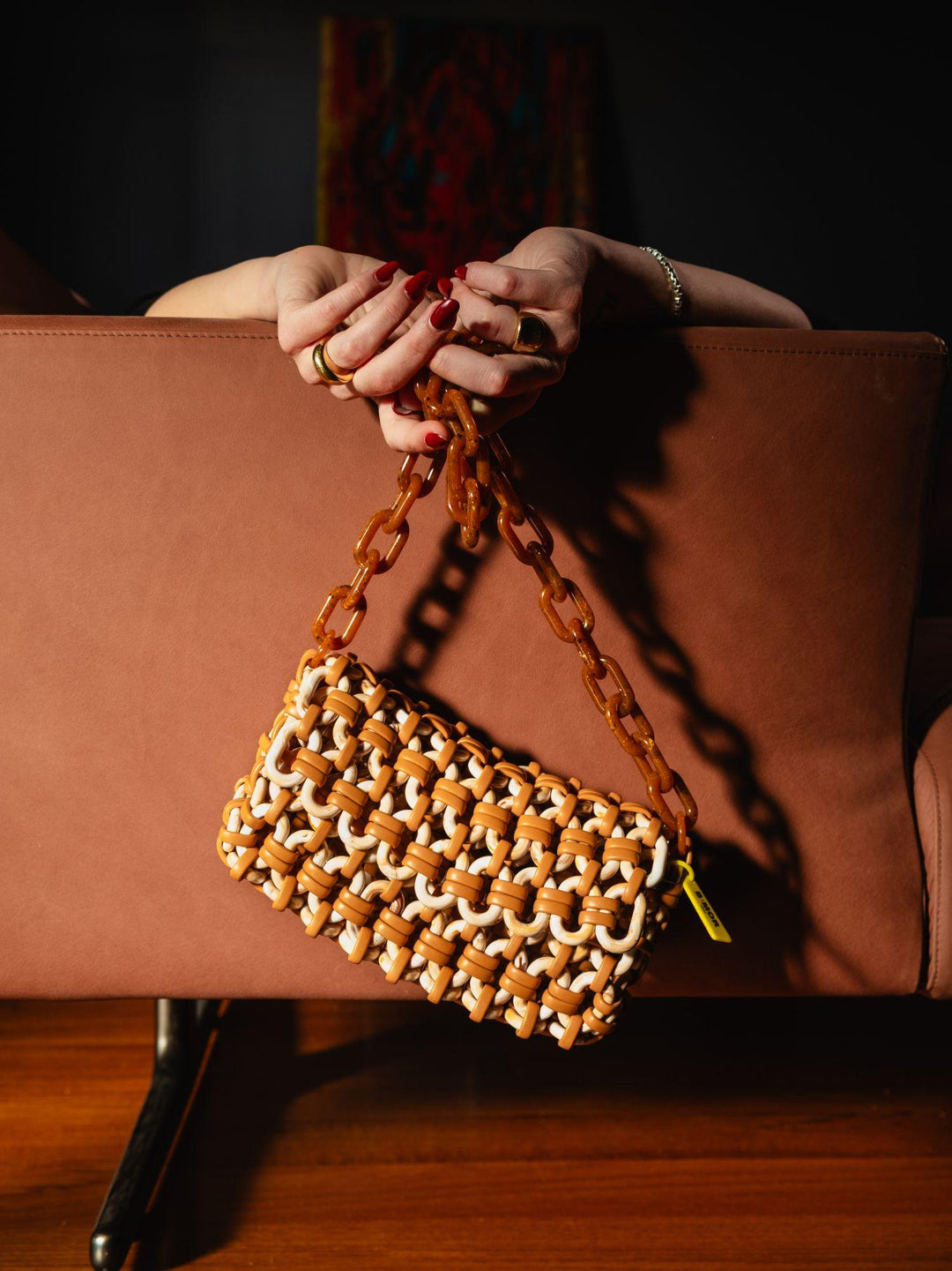 BORSA HER IN RESINA MULTICOLOR CARAMELLO