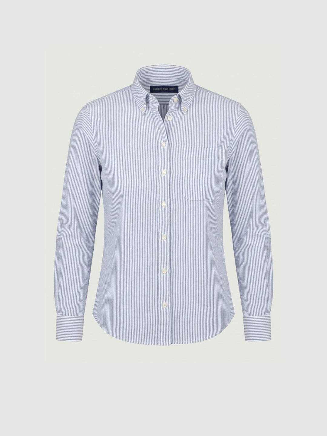 Camicia in cotone a righe azzurre e bianche 4006 RIGA ANDREA MORANDO 