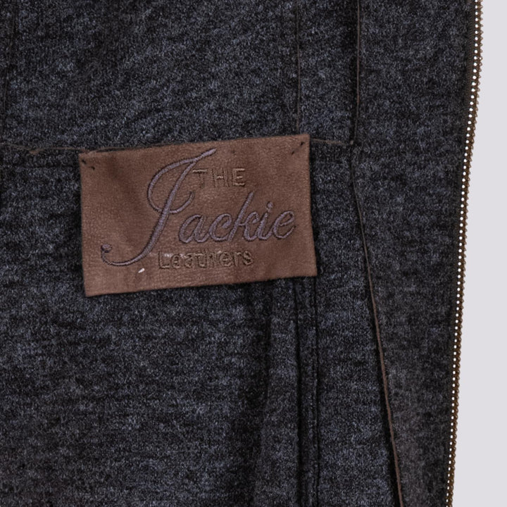 GIUBBOTTO "JUNGLE" IN CAMOSCIO CON ZIP E COLLO IN MONTONE NOCE BET8 704 JACK LEATHER 