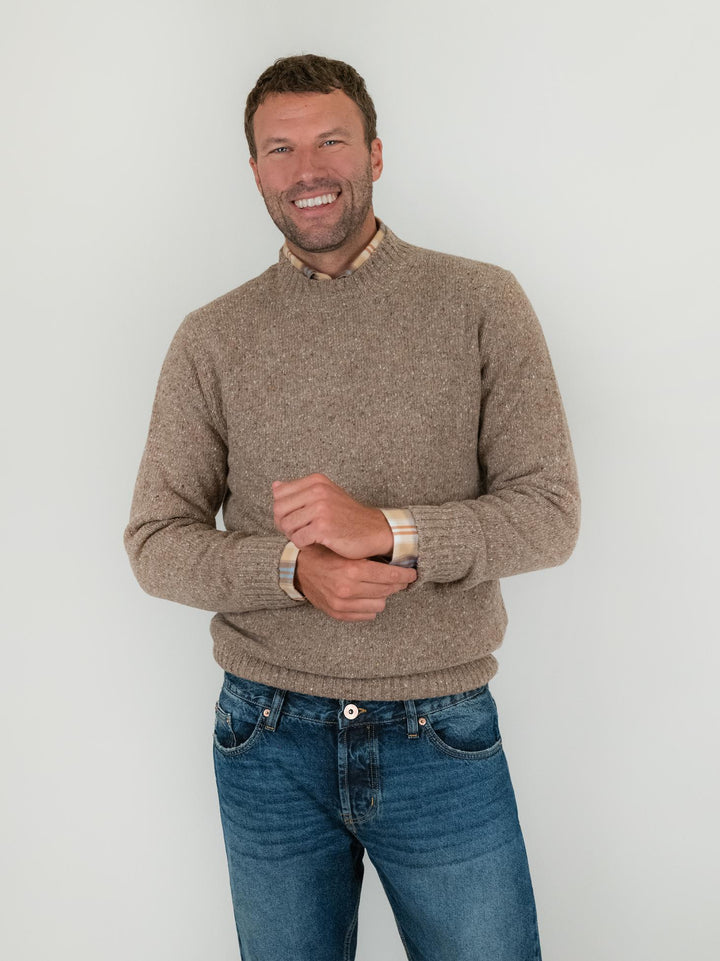MAGLIONE GIROCOLLO in LANA color FANGO 9131 35 FIESOLI DANIELE 