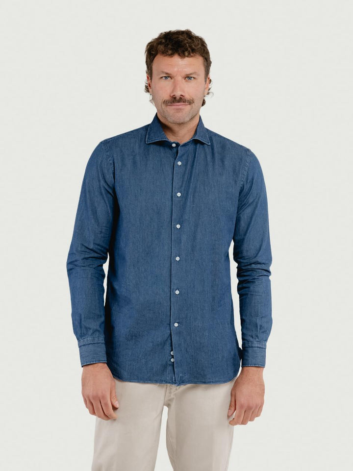 CAMICIA SLIM IN DENIM SCURO DENIM/SLIM SCURO ANDREA MORANDO 