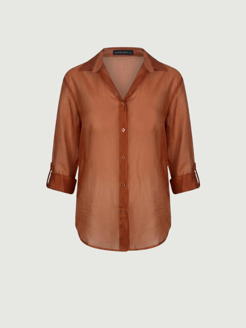 Camicia semitrasparente mattone M796/071 26 ANDREA MORANDO 