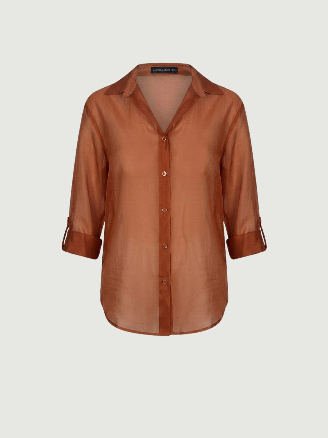 Camicia semitrasparente mattone M796/071 26 ANDREA MORANDO 