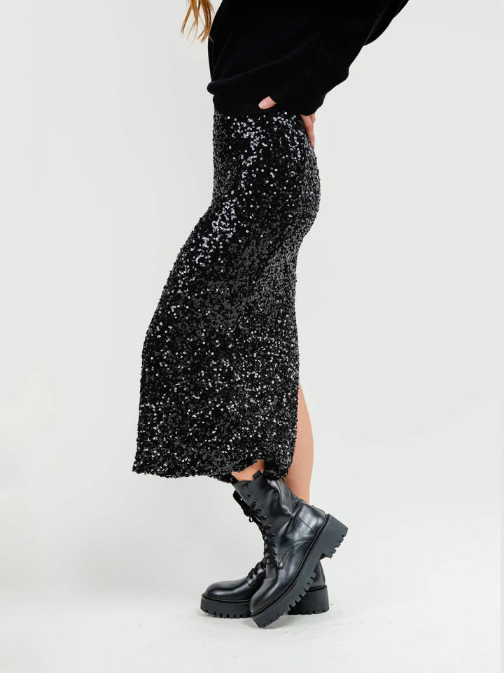 LONGUETTE CON PAILLETTES NERA G247132/03651 1405 ANDREA MORANDO 