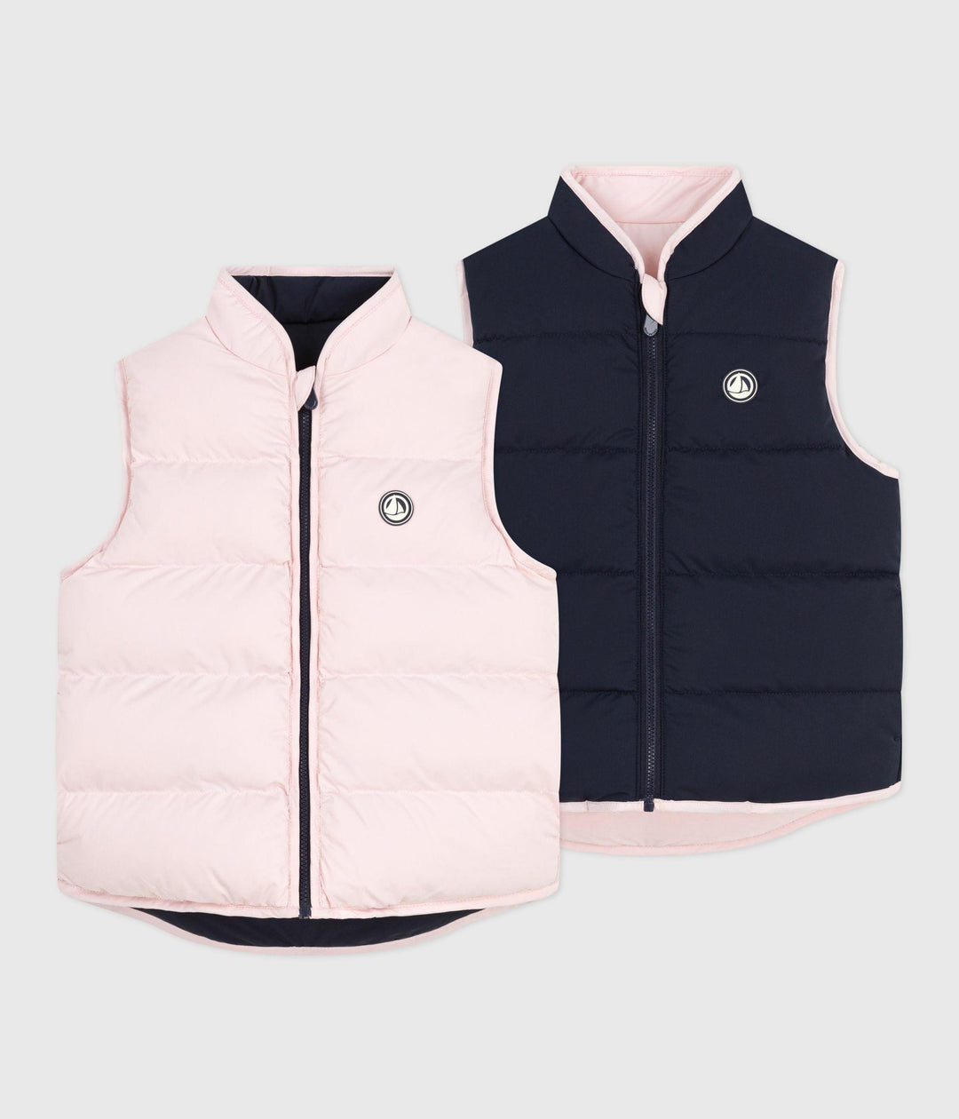 Piumino bambino senza maniche bicolore double face A0DSJ 02 PETIT BATEAU 