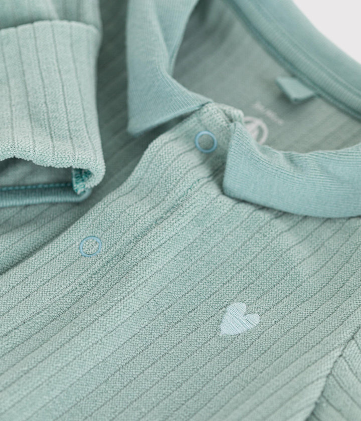 Pigiama neonato in velluto verde a coste A0ATO 01 PETIT BATEAU 