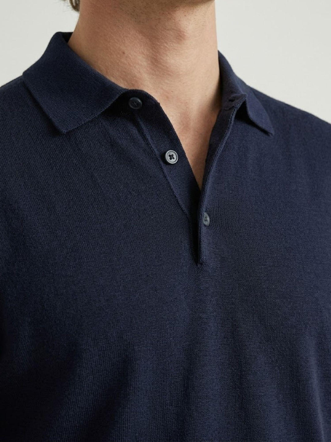 Polo in tencel navy 10-LY0014 7000 ANDREA MORANDO 