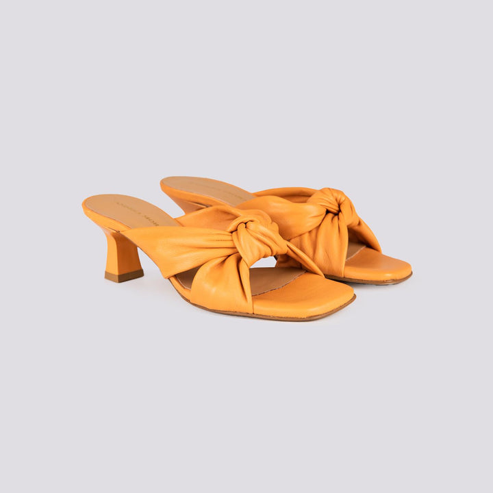 Sabot in pelle arancio con nodo 840-58 ORANGE ANDREA MORANDO 