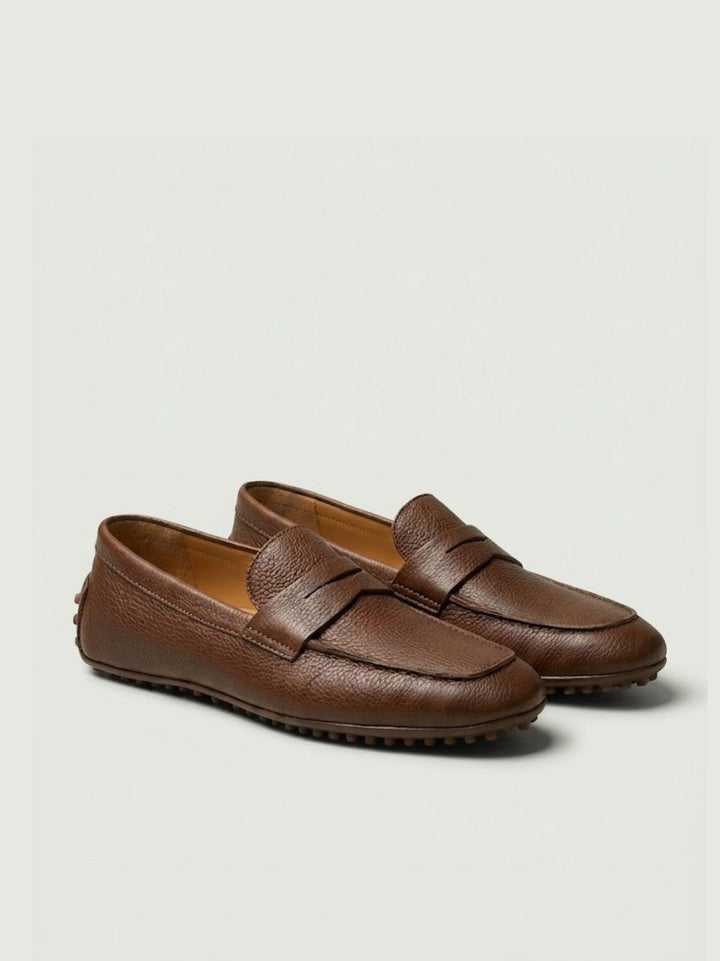 Mocassino Penny con gommini in pelle di cervo marrone U8950 MARRONE ANDREA MORANDO 