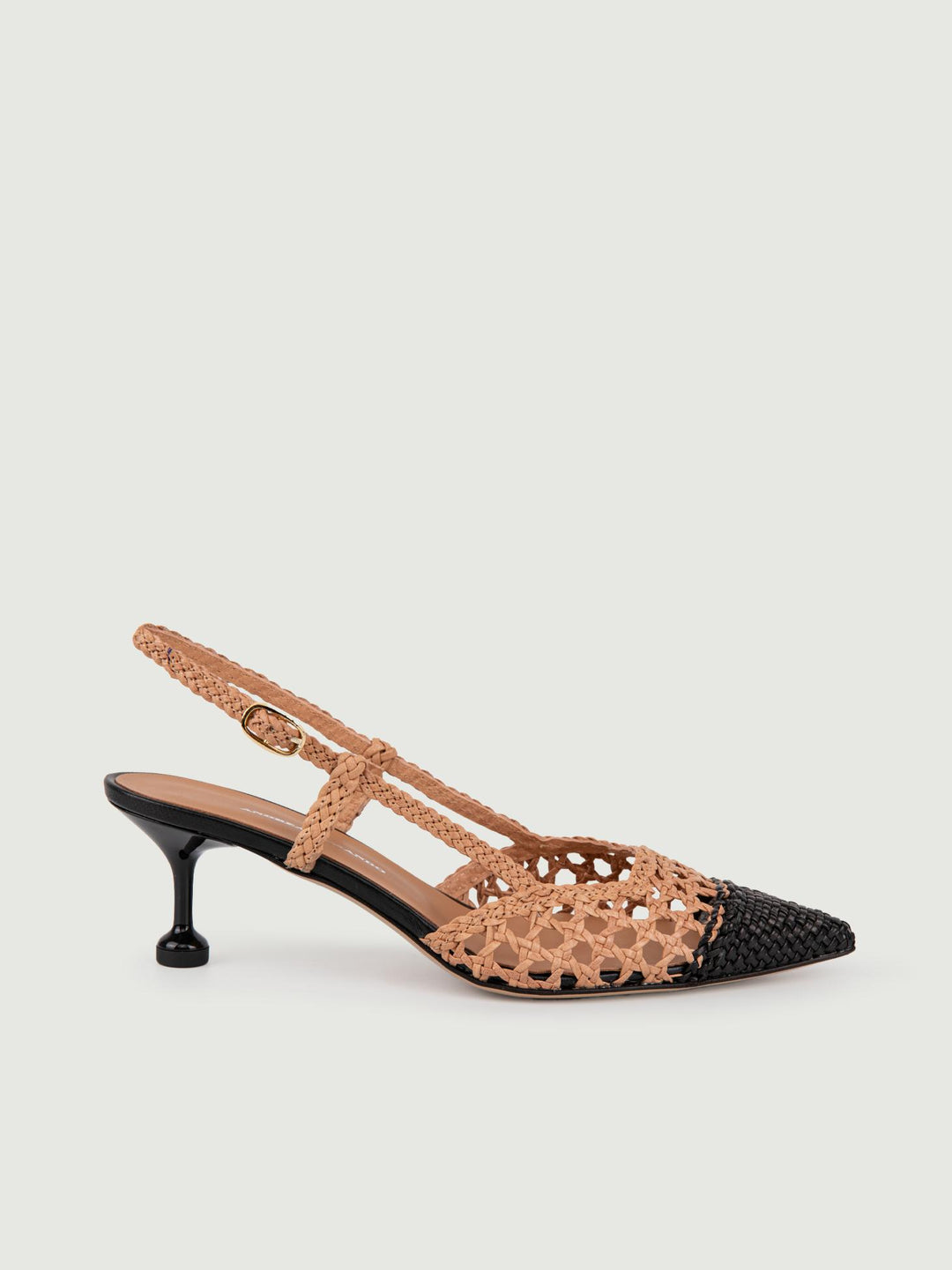 CHANEL SLING BACK CON INTRECCIO BEIGE E NERO 5120 NERO/CAMMELLO ANDREA MORANDO 
