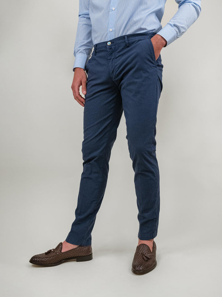 PANTALONE IN MISTO COTONE BLU P-KAPS-S124471 121 ANDREA MORANDO 