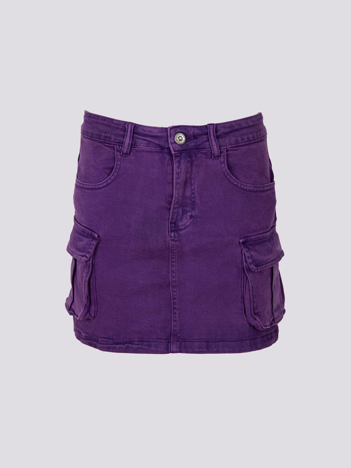 Mini gonna cargo in cotone viola 1396 VIOLA ANDREA MORANDO 
