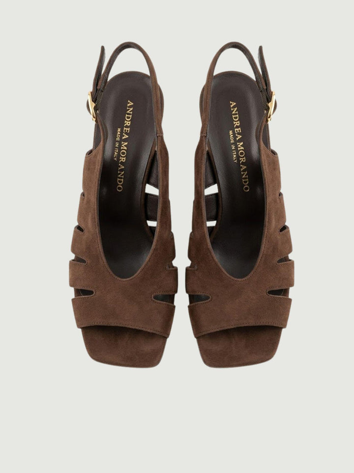 Sandalo slingback in pelle scamosciata moro 2753 T.MORO ANDREA MORANDO 
