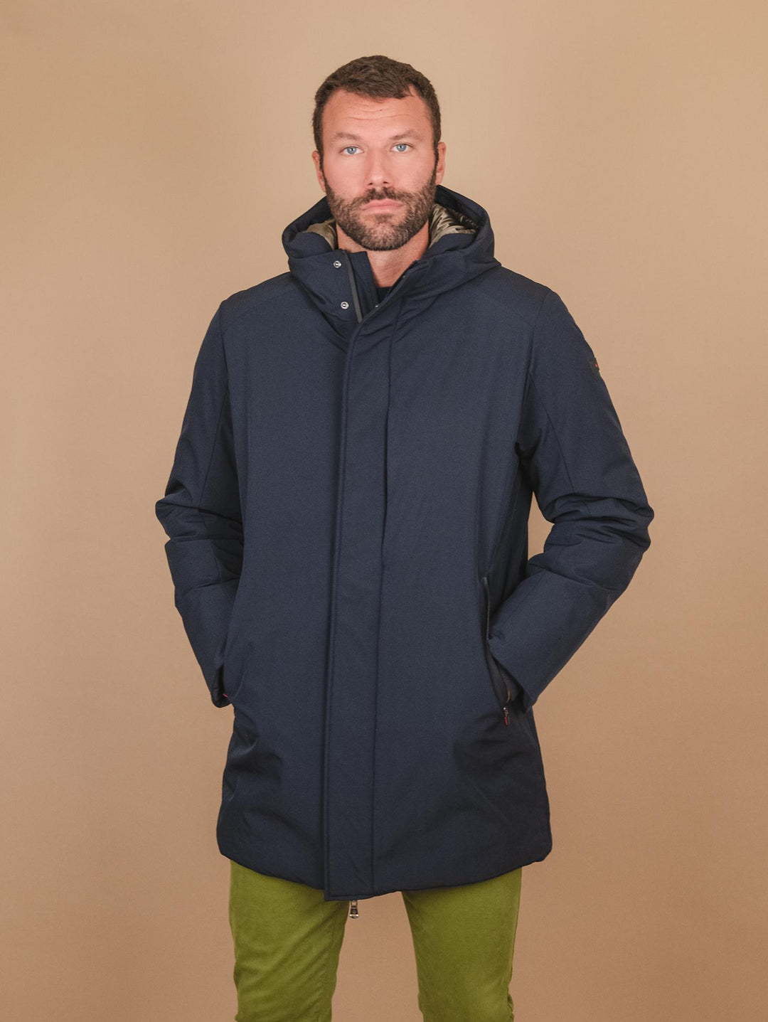 PARKA IMBOTTITO IN TESSUTO TECNICO BLU PARKA CITY DKNAV CANADIENS 