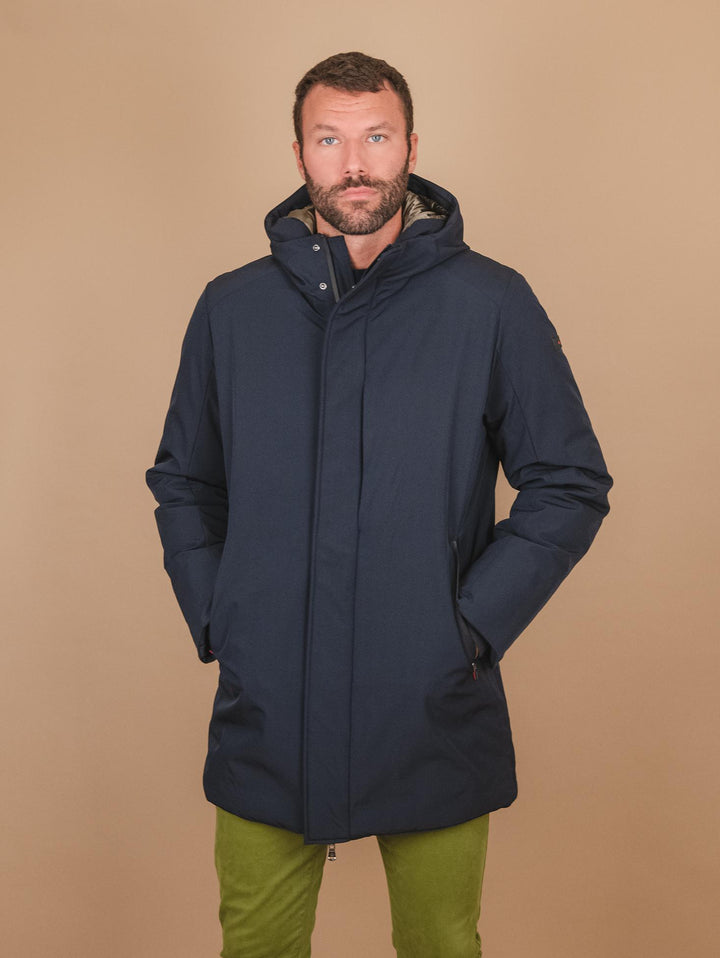PARKA IMBOTTITO IN TESSUTO TECNICO BLU PARKA CITY DKNAV CANADIENS 