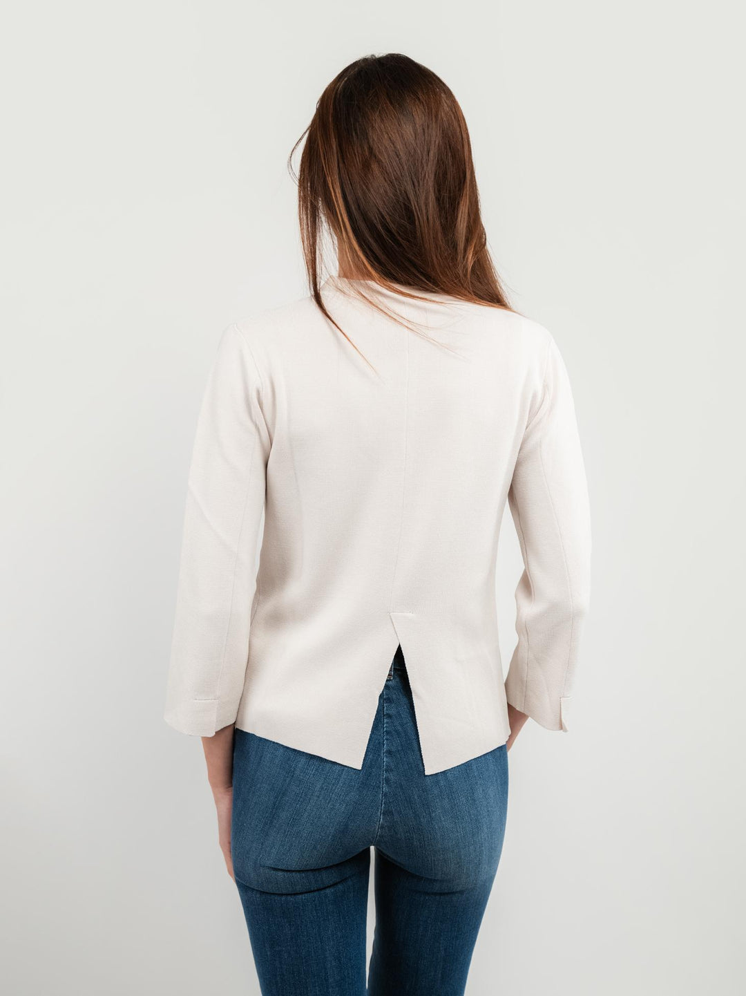 CARDIGAN COLOR PANNA CON MANICHE A 3/4