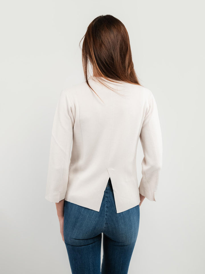 CARDIGAN COLOR PANNA CON MANICHE A 3/4