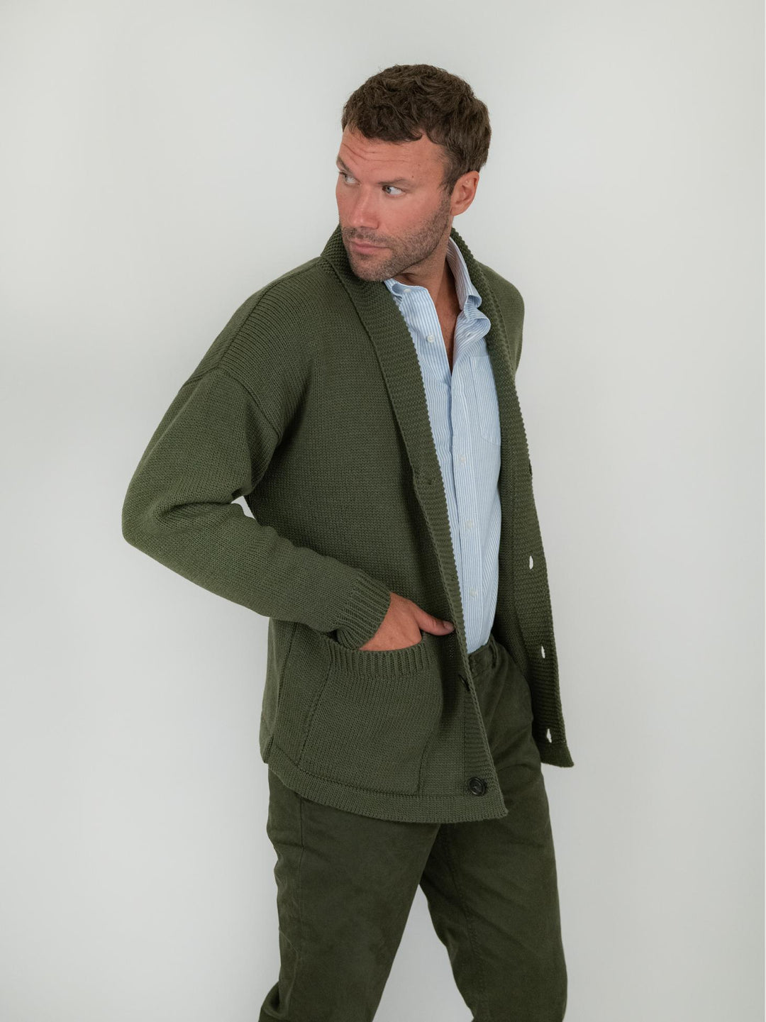 CARDIGAN MISTO LANA VERDONE F2W4M051M 131 ANDREA MORANDO 