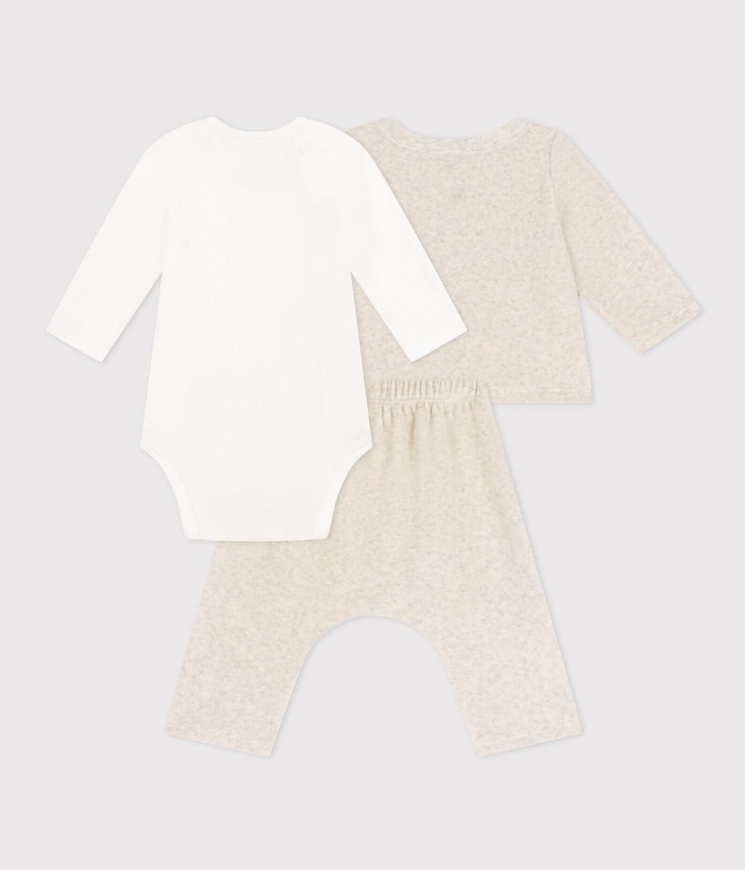 COMPLETO IN VELLUTO E BODY PER BEBÈ A085T 01 PETIT BATEAU 