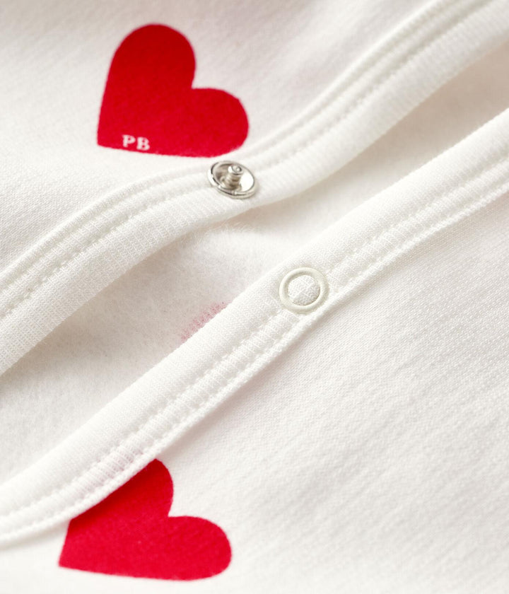 TUTINA PIGIAMA A CUORI ROSSI BEBÈ A00BT 01 PETIT BATEAU 