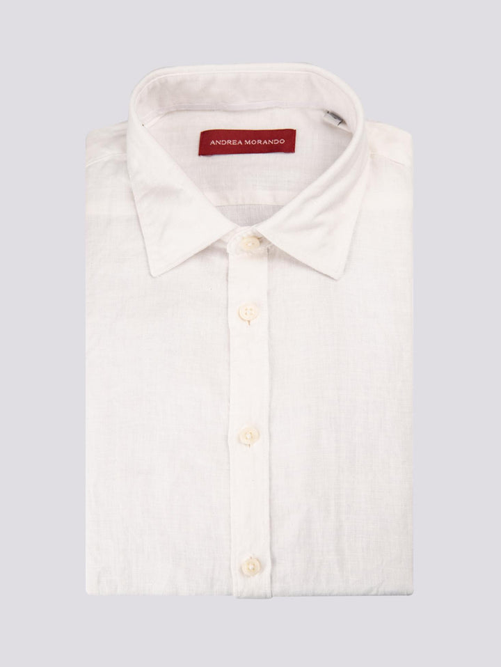 Camicia in lino bianco BU25S18CALINENPD 100 ANDREA MORANDO 