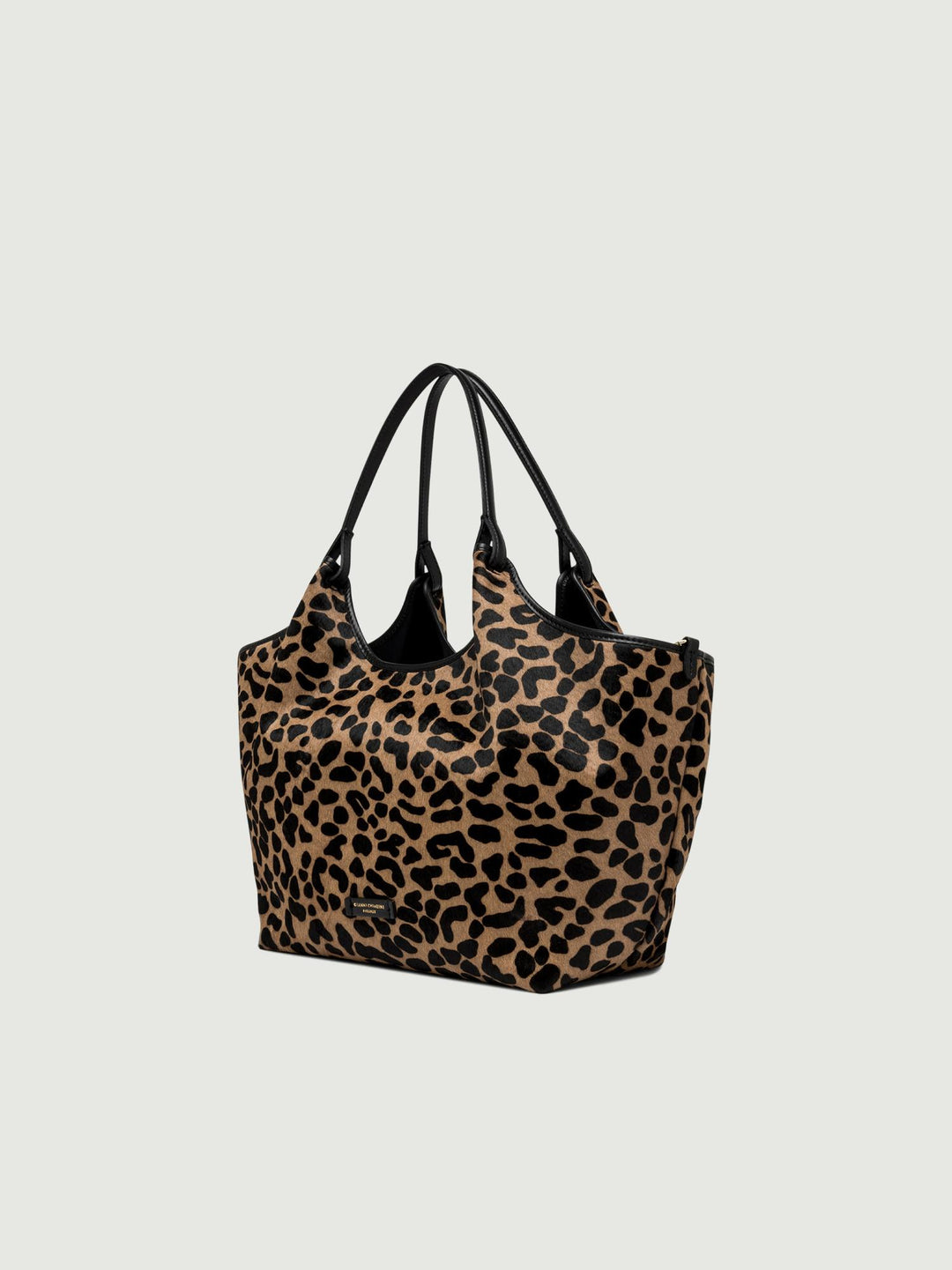 Borsa a spalla Dua in pelle color leo macchia nero-nero 11112 HORSY 10730 GIANNI CHIARINI 