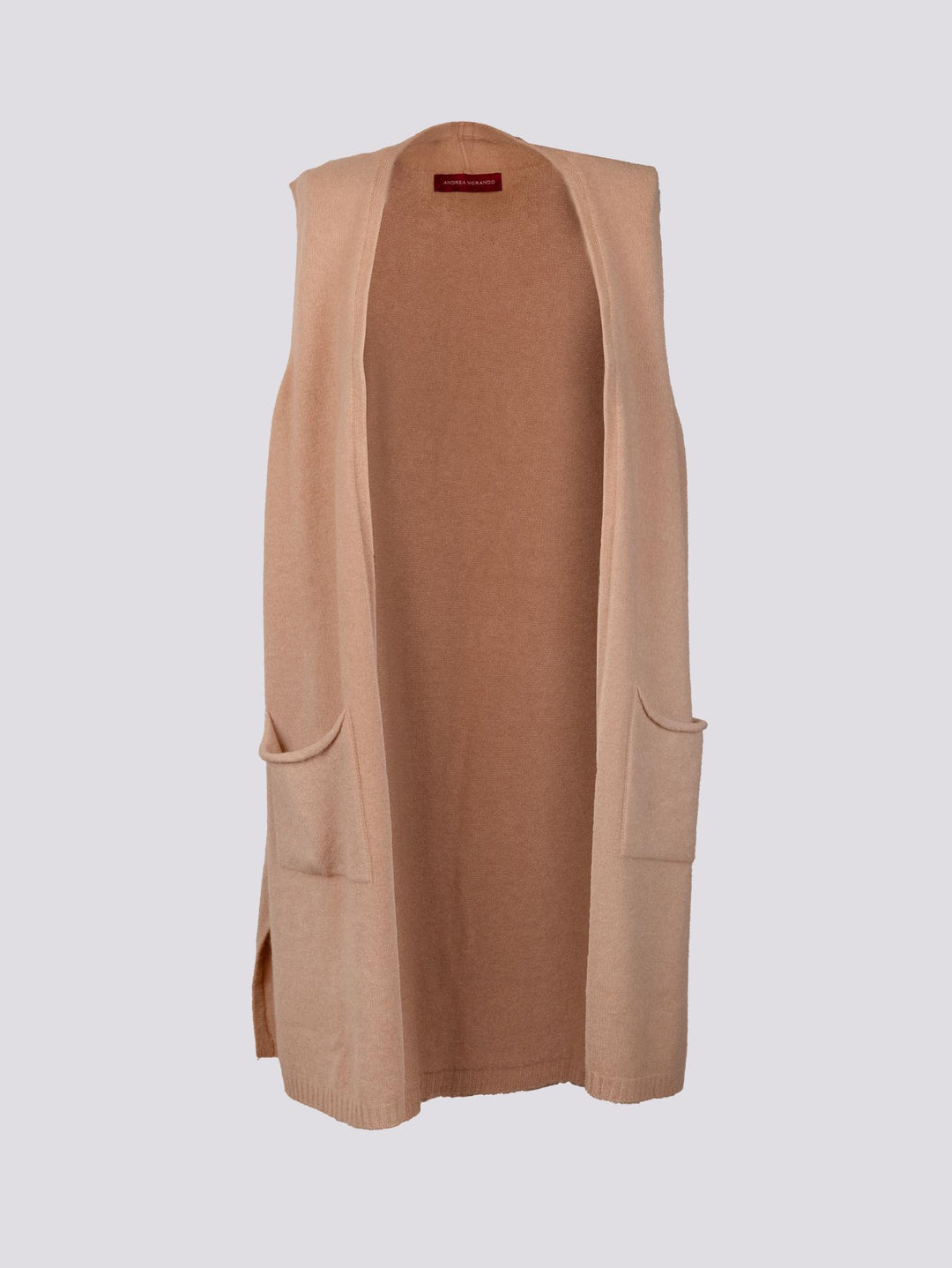 GILET LUNGO IN MAGLIA BEIGE 0370/281 0234 BIMOR 