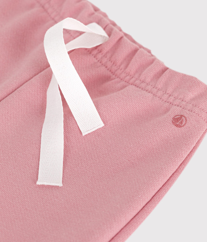 Joggers in cotone tinta unita rosa