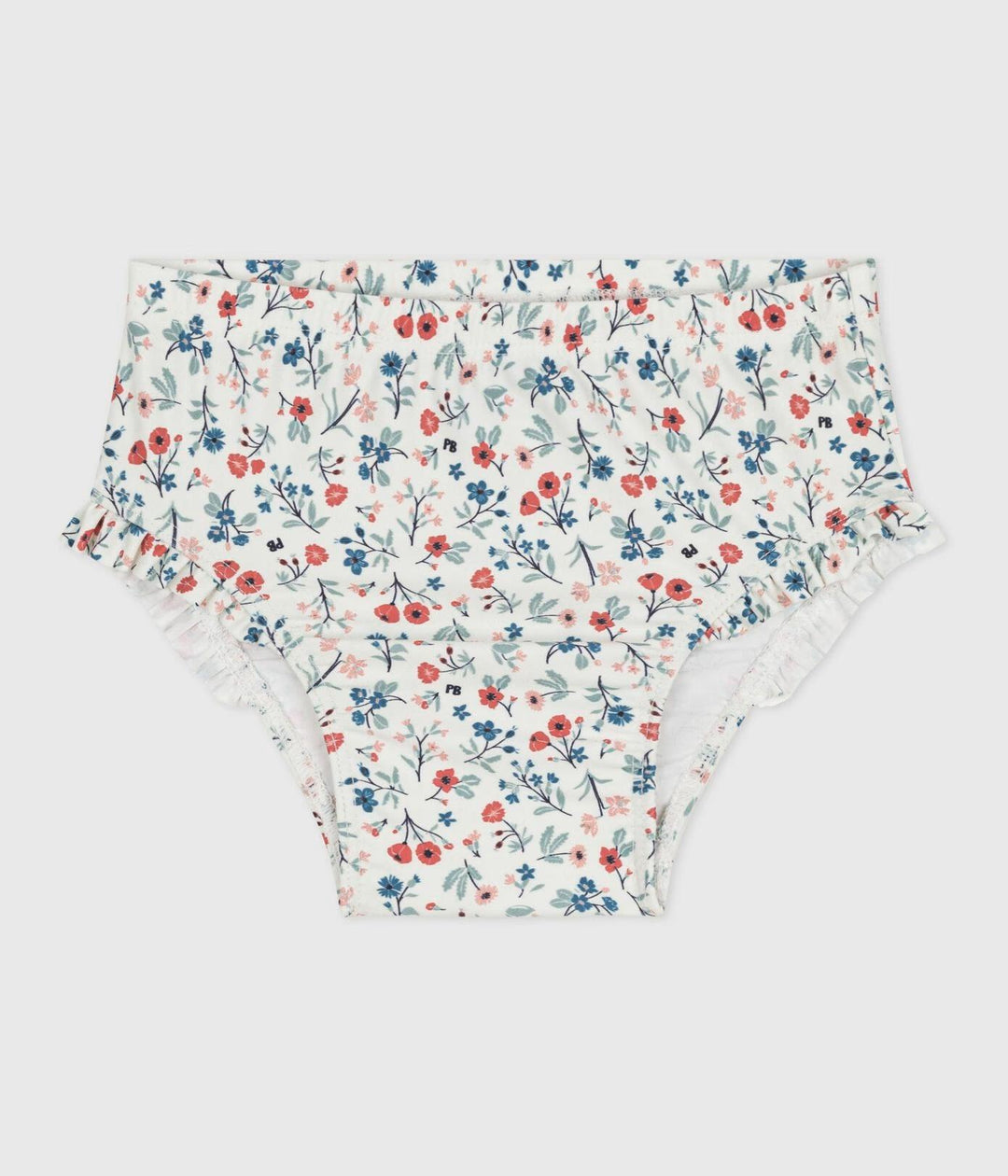 Slip da bagno a volant con stampa a fiori bebè
