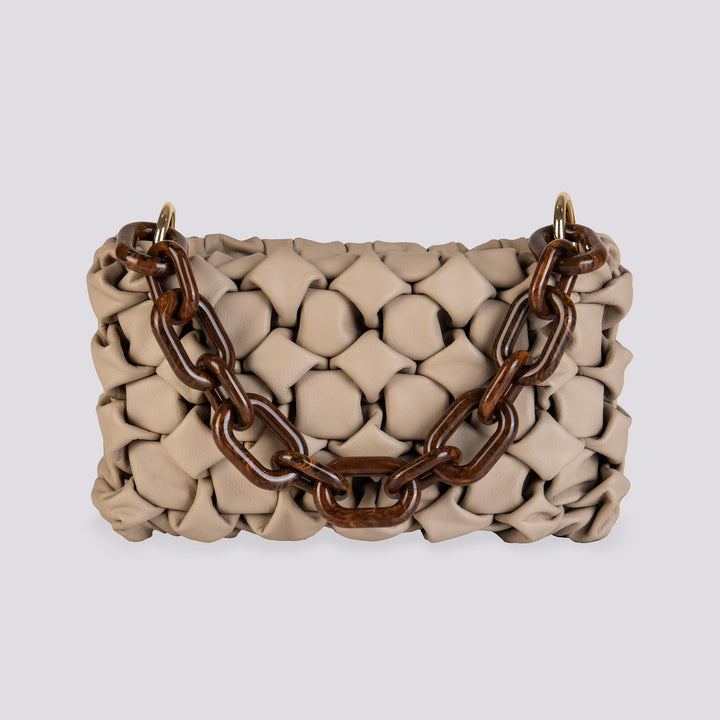 BORSA "CURLY " IN PELLE INTRECCIATA COLOR CAPPUCCINO CURLY CAPPUCCINO BIMOR 