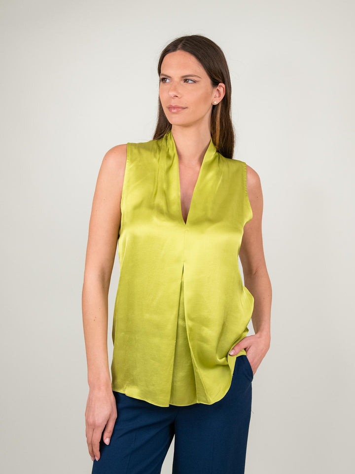 BLUSA SMANICATA IN RASO LIME M9861 LIME ANDREA MORANDO 
