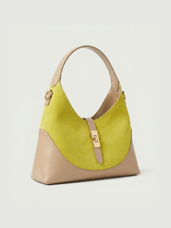 Borsa a spalla Elly in pelle scamosciata lime ELLY LIME BIMOR 