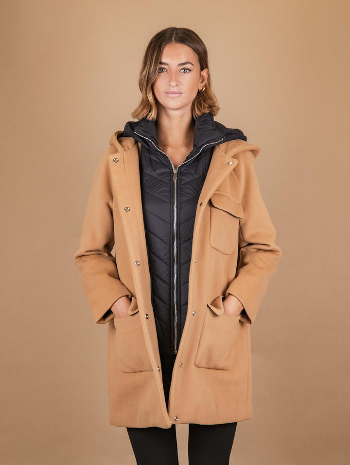 PARKA CON IMBOTTITURA ESTRAIBILE IN TESSUTO CAMMELLO 869D CAMMELLO/NERO ANDREA MORANDO 