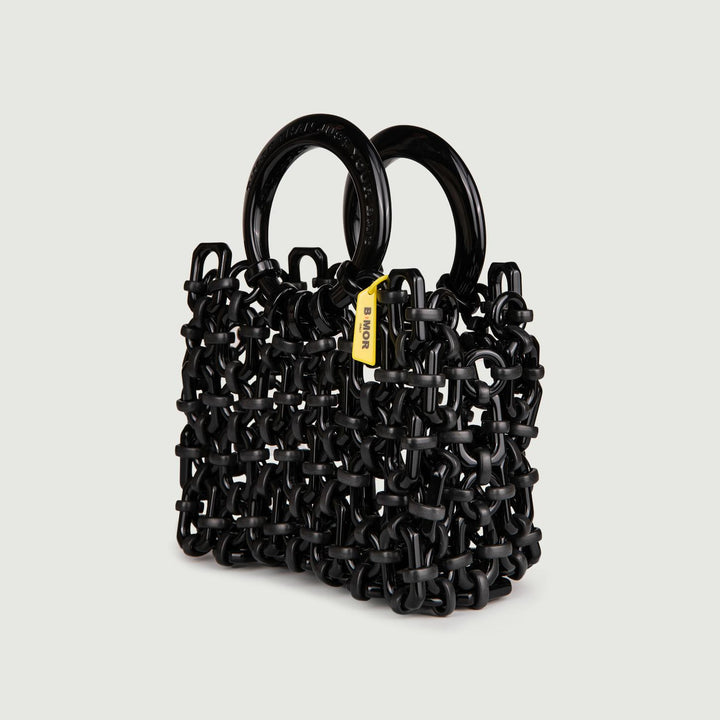 BORSA CON MANICI IN RESINA NERA "DOLL" DOLL NERO BIMOR 