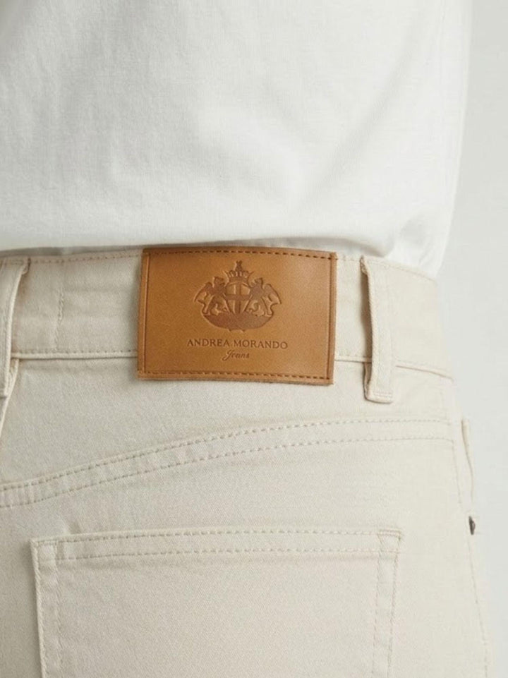 Pantaloni a palazzo in cotone beige 80534-3GB BEIGE ANDREA MORANDO 