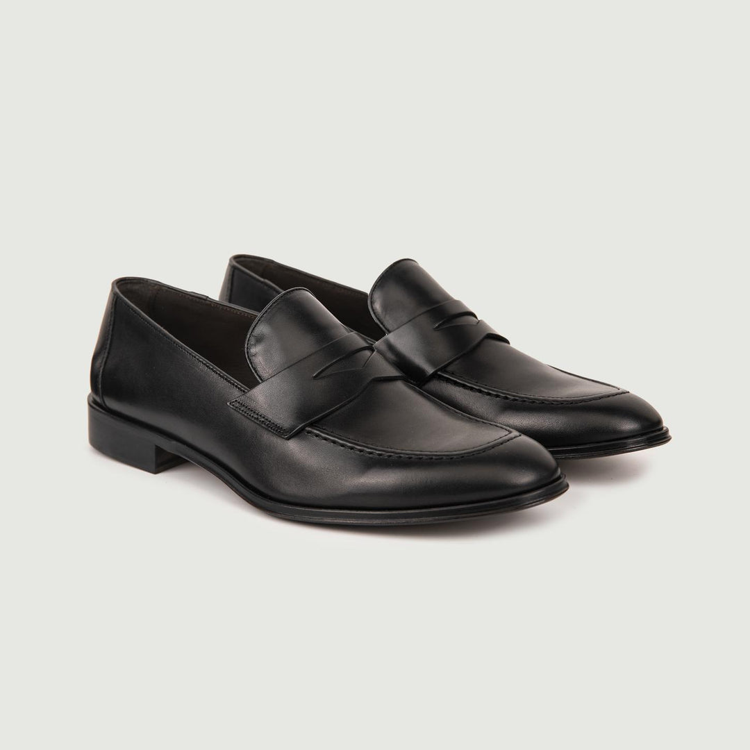 MOCASSINO IN PELLE CON PENNY 6487 NERO ANDREA MORANDO 