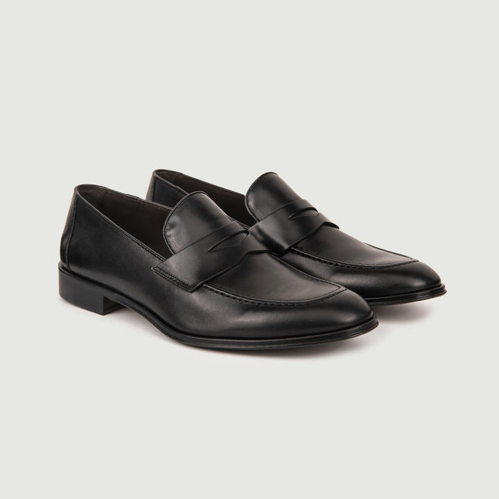 MOCASSINO IN PELLE CON PENNY 6487 NERO ANDREA MORANDO 