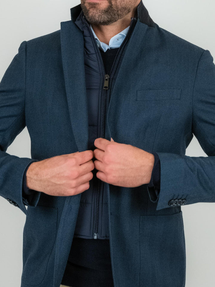 BLAZER BLU MICRO SPIGA CON PETTORINA NOA 22 ANDREA MORANDO 