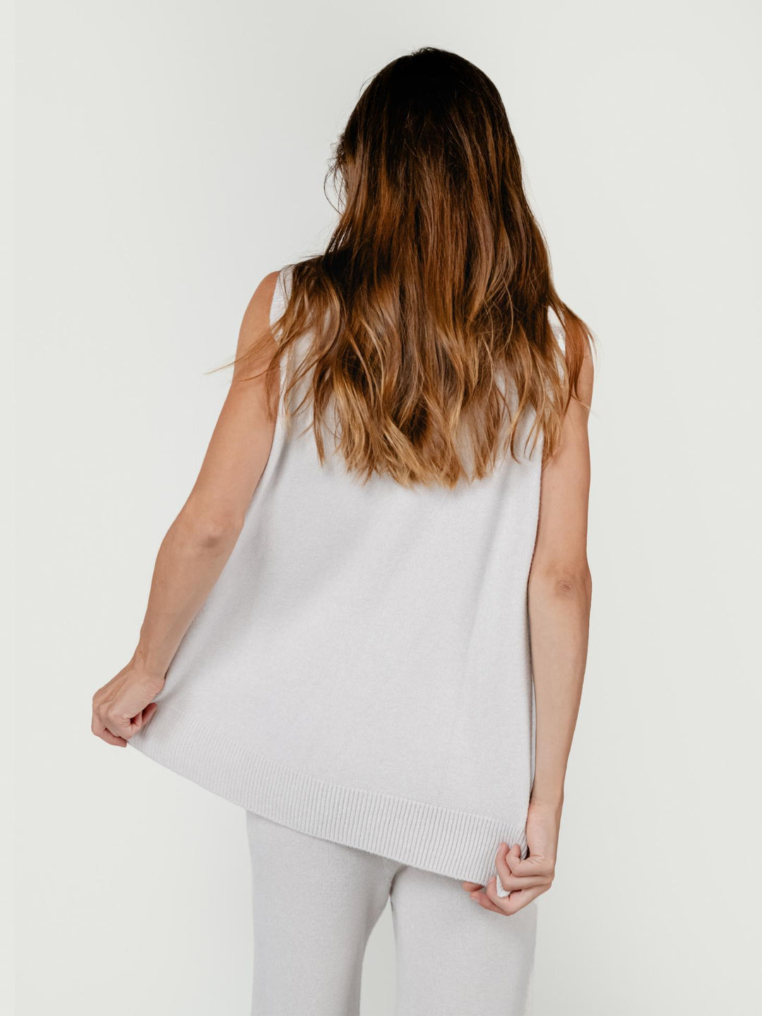 GILET LUNGO IN MAGLIA PANNA 0570190 0080 BIMOR 