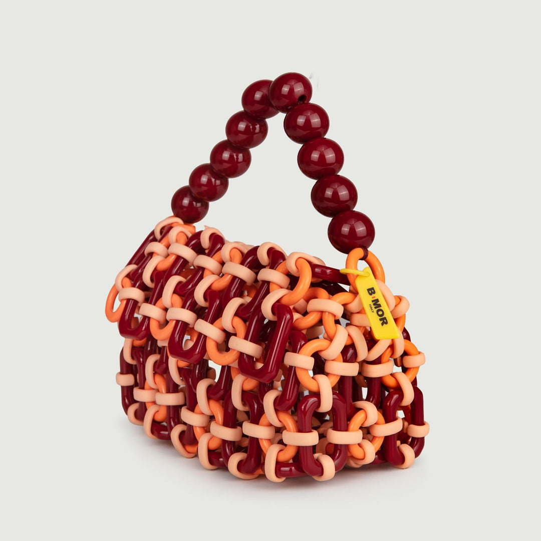 BORSA A BAULETTO IN RESINA MULTICOLOR ROSSA "BUBBLE" BUBBLE BORDEAUX BIMOR 